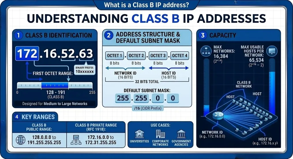 What Is a Class B IP Address? Complete Guide With Real Examples