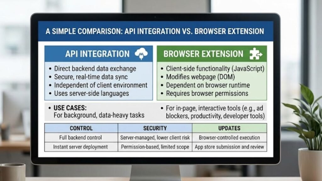 API Integration V/s Browser Extension Methods