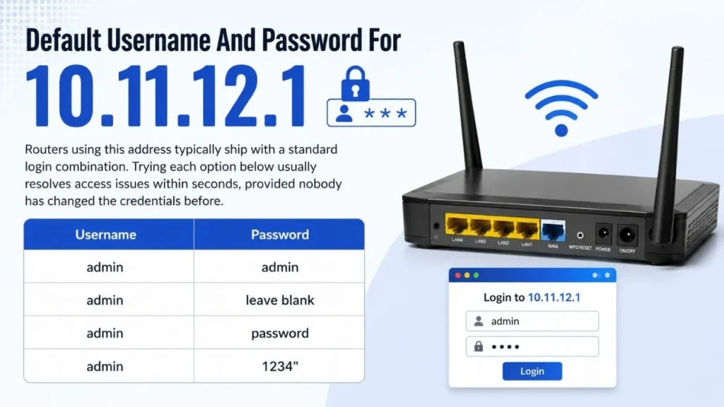 Default Username And Password For 10.11.12.1